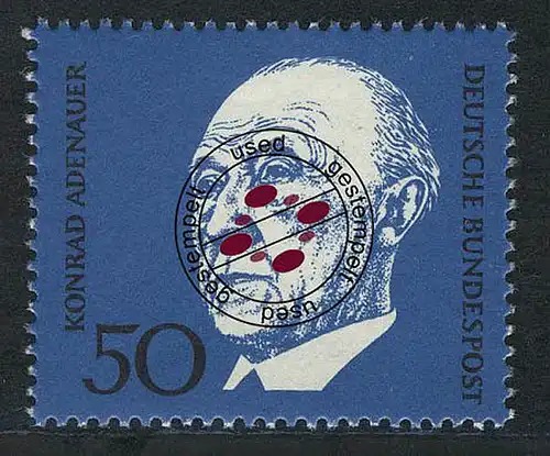 557 Konrad Adenauer 50 Pf aus Block 4 Adenauer O