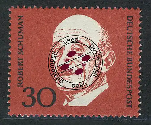 556 Robert Schuman 30 Pf aus Block 4 Adenauer O