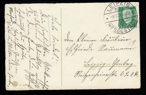 AK Félicitations anniversaire: Les enfants courent sur le terrain de fleurs, SSt LEIPZIG 9.11.28