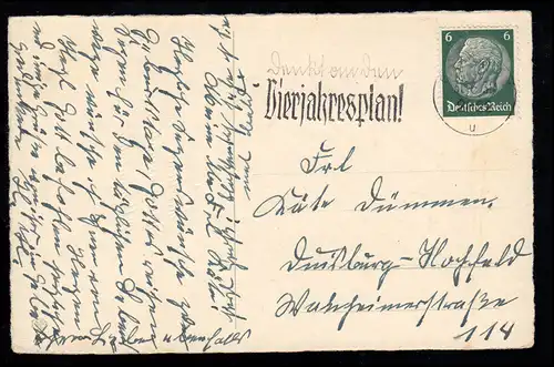 AK Glückwünsche Geburtstag Psalm 1. Corinth 13,13. Die Liebe, DUISBURG 30.6.1938