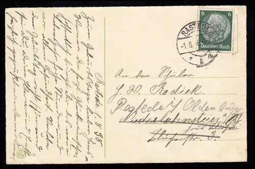 AK Félicitations anniversaire: Les garçons apporte des fleurs filles, RASTEDE 1.8.1938