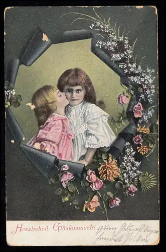 AK Félicitations: Le baiser pour l'enfant d'anniversaire, HONFELDE (Kr. PLÖN) 19.7.05