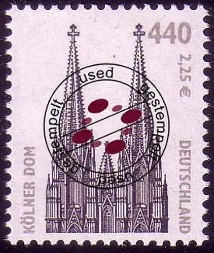 2206 Attractions 440 Pf / 2,25 Euro Kölner Dom O