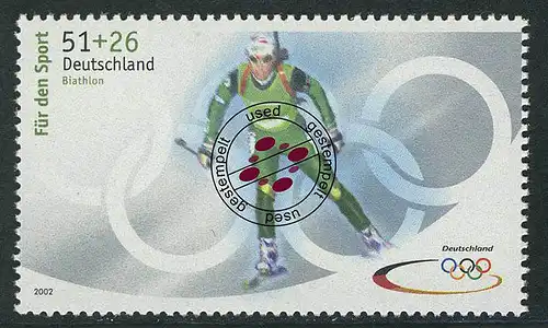 2237a Aide sportive 51+26 C Olympiade Biathlon, O Tamponné