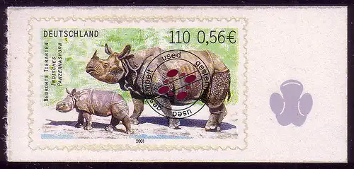 2205 Espèces menacées rhinocéros autocollants O
