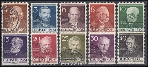 91-100 Männer Berlins I - kompletter Satz mit sauberen Rund-Stempeln