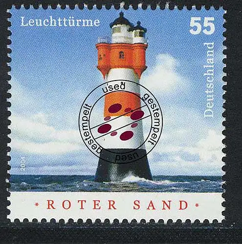 2410 Leuchtturm Roter Sand NASSKLEBEND, gestempelt O