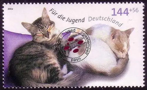 2406 Jugend 144+56 C Schlafende Katzen, gestempelt O