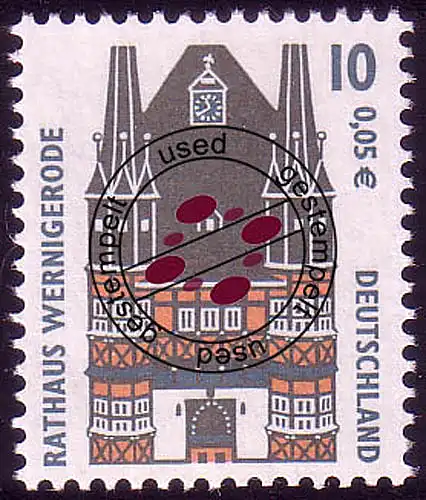 2139 Sehenswürdigkeiten 10 Pf / 0,05 Werningerode O gestempelt