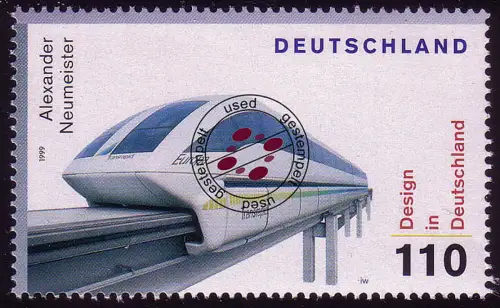 2071 Design aus Block Magnetschwebebahn, gestempelt O