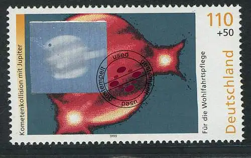 2080 Kosmos Kometenkollision Jupiter, mit Hologramm, gestempelt O