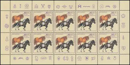 1921 Jugend Pferderassen: Shetlandpony 1997 - Kleinbogen **