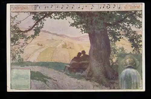 Lyrik-AK Liederkarte: Am Brunnen vor dem Tore, das steht ein... MÜNCHEN 23.11.26