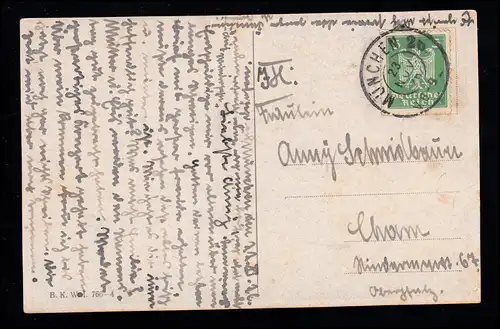 Carte de chanson de poésie AK: Au puits devant la porte, c'est un... MUNICH 23.11.26