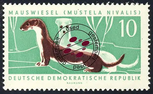 870 Geschützte Tiere Wiesel 10 Pf O