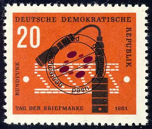 862 Tag der Briefmarke Studiomikrophon 20 Pf O