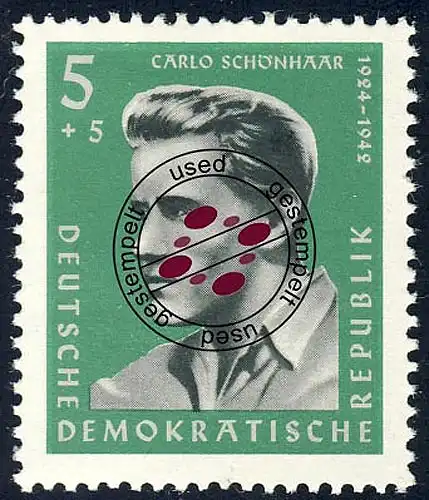 849 Mémorials de Buchenwald Schönhaar 5+5 Pf O