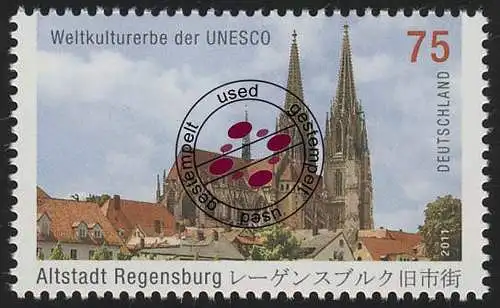 2845 UNESCO-Welterbe: Altstadt von Regensburg, gestempelt O