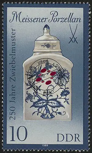 3241 II Porcelaine méisseuse 10 Pf, Grand format, O