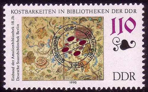 3343 Kostbarkeiten in Bibliotheken 110 Pf O gestempelt