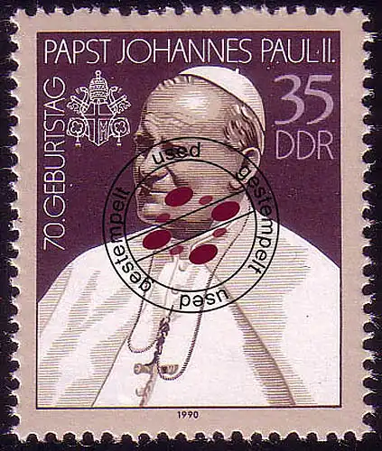 3337 Le pape Jean Paul II O estampillé