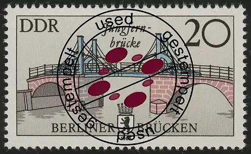 2973 I Historische Brücken in Berlin 20 Pf, RaTdr., O gestempelt