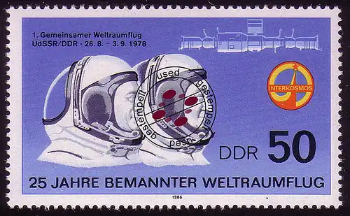 3006 Bemannter Raumflug 50 Pf Waleri Bykowski O gestempelt