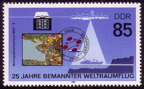 3008 Bemannter Raumflug 85 Pf Multispektralkamera O gestempelt