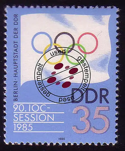 2949 IOC Olympische Flagge 35 Pf 1985 O gestempelt