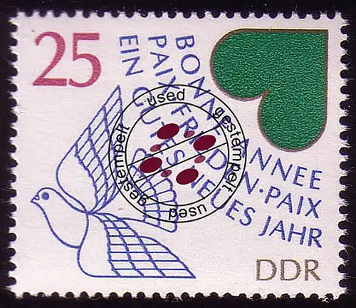 2846 Neujahr 1984 25 Pf aus Block O gestempelt