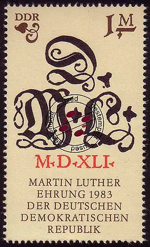 2833 Martin Luther 1 M aus Block 73 O gestempelt
