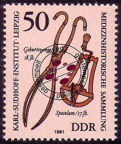 2644 Karl-Sudhoff Institut 50 Pf Nativité Pistache O Tamponné