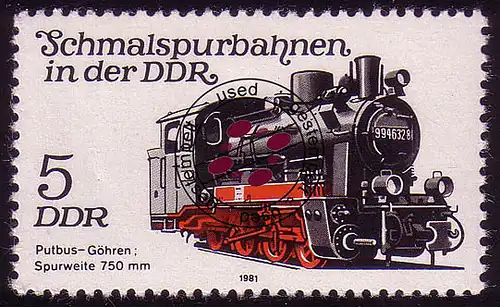 2630 Schmalspurbahnen 5 Pf Lokomotive 1981 O gestempelt