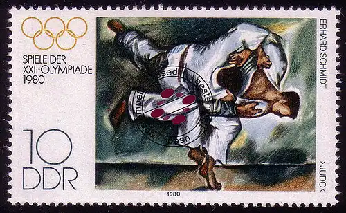 2528 Jeux olympiques d'été Moscou 10 Pf 1980 Judo O Tamponné