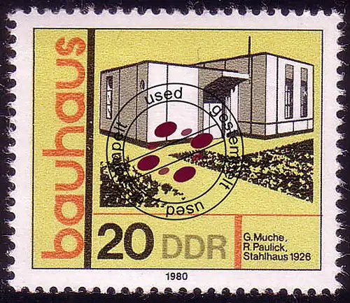 2511 Bauhaus-Stil 20 Pf  Georg Muche Richard Paulick O gestempelt