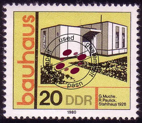 2511 Bauhaus-Stil 20 Pf  Georg Muche Richard Paulick, gestempelt O