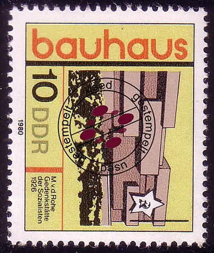 2509 Bauhaus-Stil 10 Pf Mies van der Rohe, gestempelt O