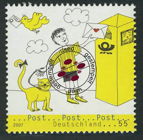 2597 Post Bildergeschichten Briefkasten, gestempelt O