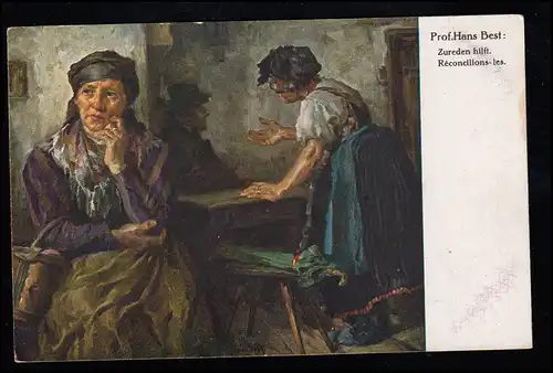 Artiste-AK Prof. Hans Best: Zureden aide, Artistes allemands 1048, inutilisé