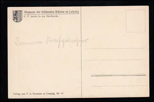 AK C.F. Smith: Les prières dans l'église du village, inutilisé