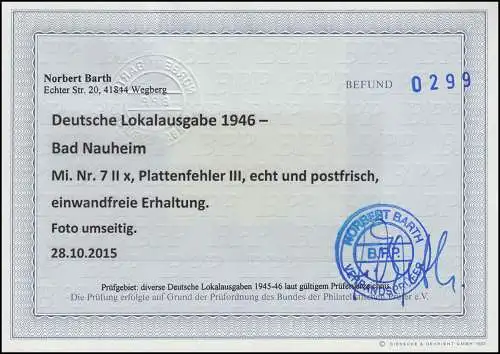 Bad Nauheim 7IIx avec PLF III PEENIG, résultat BPP Barth ** et impeccable