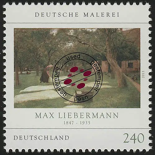 2974 Deutsche Malerei: Max Liebermann nassklebend, O gestempelt