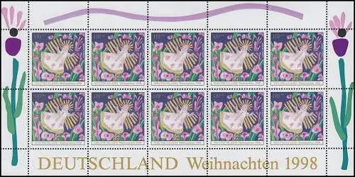 2024 Weihnachten: Geburt Christi, Krippe - Kleinbogen von 1998 **