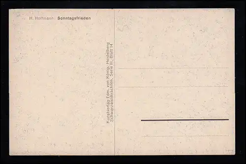 Artiste-AK H. Hoffmann; Paix du dimanche, édition d'art Edm. par le roi inutilisé