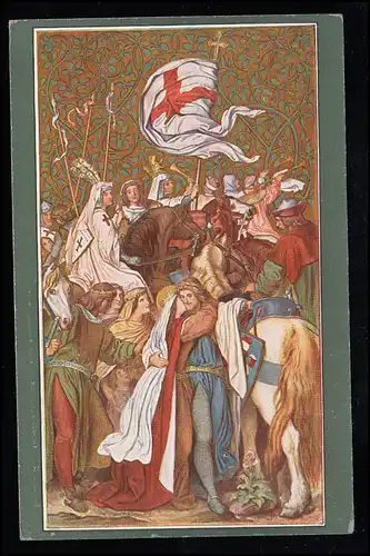 Künstler-AK M.v. Schwind: Wartburg Sankt Elisabeths Abschied, ungebraucht