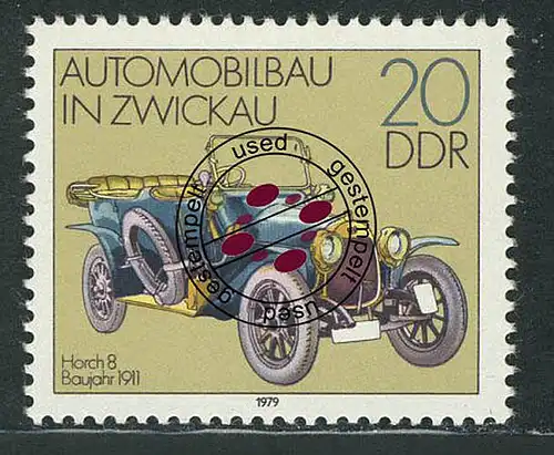 2412 Construction automobile Zwickau 20 Pf O Tamponné