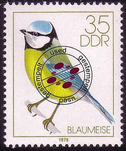 2392 Oiseau chanteur domestique 35 Pf Meuse bleue O Tamponné