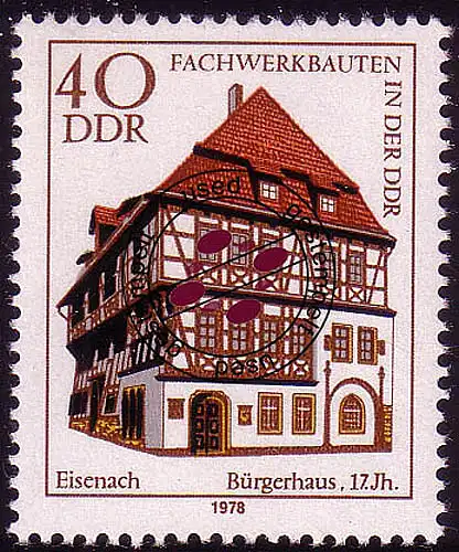 2298 Fachwerkbauten 40 Pf Lutherhaus Eisenach O gestempelt