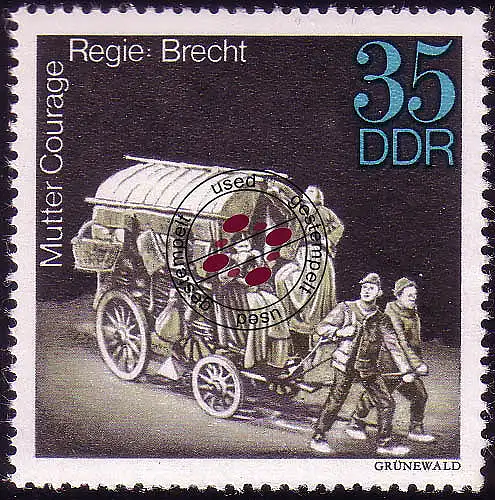 1852 Theaterinszenierungen Mutter Courage 35 Pf O gestempelt