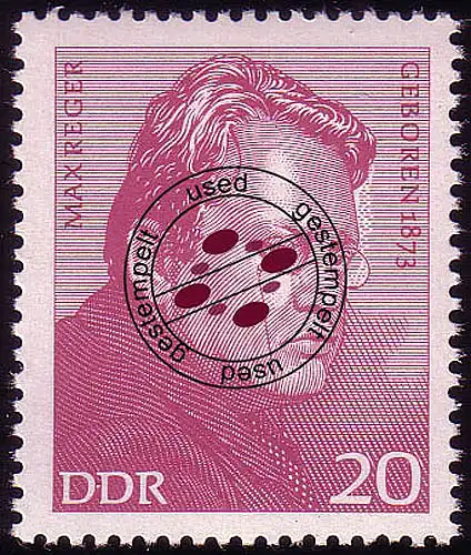 1817 Persönlichkeiten Max Reger 20 Pf O gestempelt